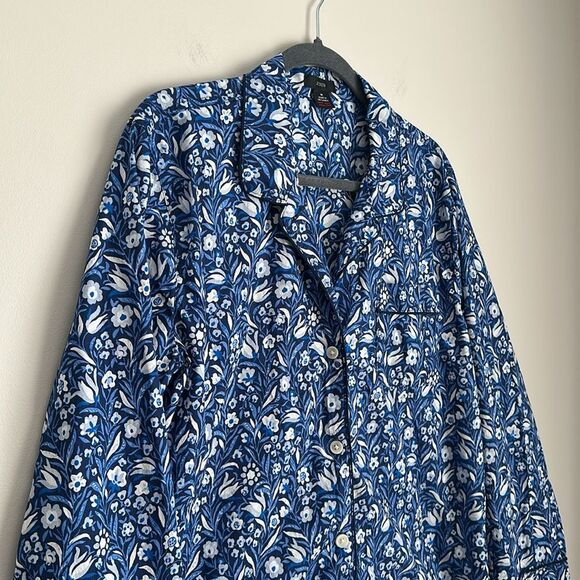 J. Crew Women’s Long-sleeve cotton poplin pajama top in floral flourish Size M - Picture 4 of 12